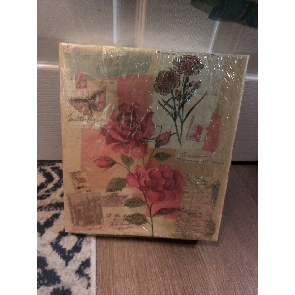 WORLDUS Floral Photo Magnetic 3-Ring Refillable Photo Album w/100 Pages Sealed - Picture 6 of 6